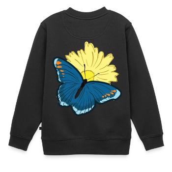 Schmetterling Schmetterlingsflügel Butterfly - Kinder Premium Organic Sweatshirt - Schwarz - Hinten - AI Model Kid Female (0cm)