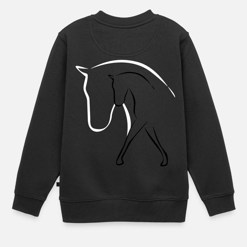 Pferde - Kinder Premium Organic Sweatshirt - Schwarz