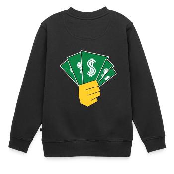 Argent - Sweat Premium enfant bio - noir - Dos - AI Model Kid Female (0cm)