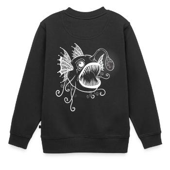 Poisson-grenouille à bulbe à fleurs - Sweat Premium enfant bio - noir - Dos - AI Model Kid Female (0cm)