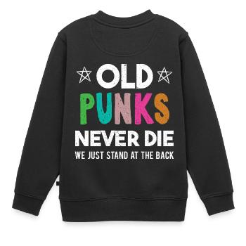 Vieux punks ne meurent jamais cadeau rétro punk des années 80 des années 90 - Sweat Premium enfant bio - noir - Dos - AI Model Kid Female (0cm)