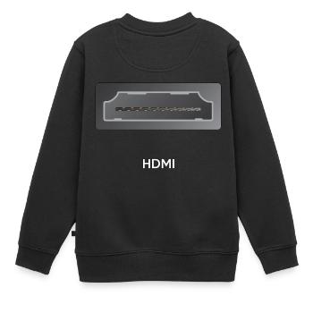 Get Connected-Serie - Teil 7: HDMI - Kinder Premium Organic Sweatshirt - Schwarz - Hinten - AI Model Kid Female (0cm)