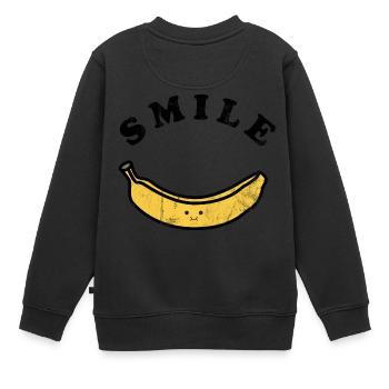 Frucht / Früchte: Banane - Lachen - Smile - Kinder Premium Organic Sweatshirt - Schwarz - Hinten - AI Model Kid Female (0cm)
