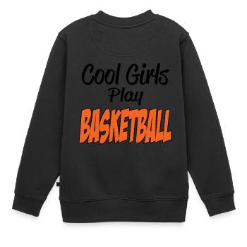 basketball - Kinder Premium Organic Sweatshirt - Schwarz - Hinten - AI Model Kid Female (0cm)