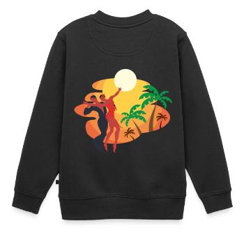 Salsa Dancing Dancing Couple Anniversaire Tropical - Sweat Premium enfant bio - noir - Dos - AI Model Kid Female (0cm)