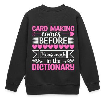 Funny Card Making Greeting Card Making - Kinder Premium Organic Sweatshirt - Schwarz - Hinten - AI Model Kid Female (0cm)