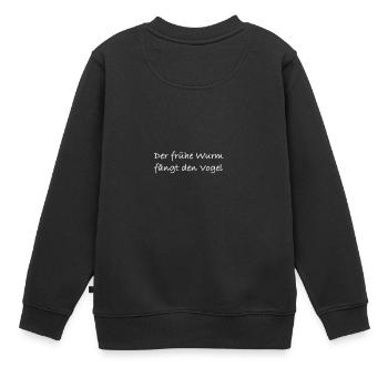 Der frühe Wurm - Kinder Premium Organic Sweatshirt - Schwarz - Hinten - AI Model Kid Female (0cm)