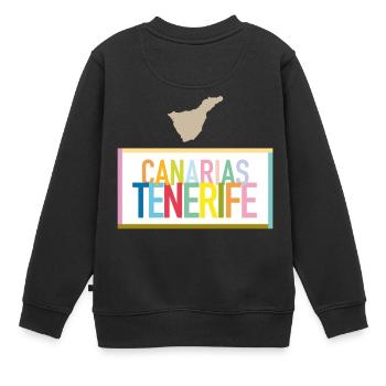 Tenerife / Tenerife - Îles Canaries (Canarias - Sweat Premium enfant bio - noir - Dos - AI Model Kid Female (0cm)