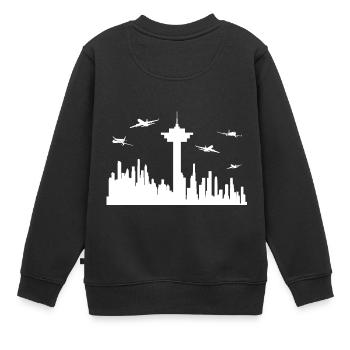 Contrôleur de la circulation aérienne Aviation Aviation Aviator - Sweat Premium enfant bio - noir - Dos - AI Model Kid Female (0cm)