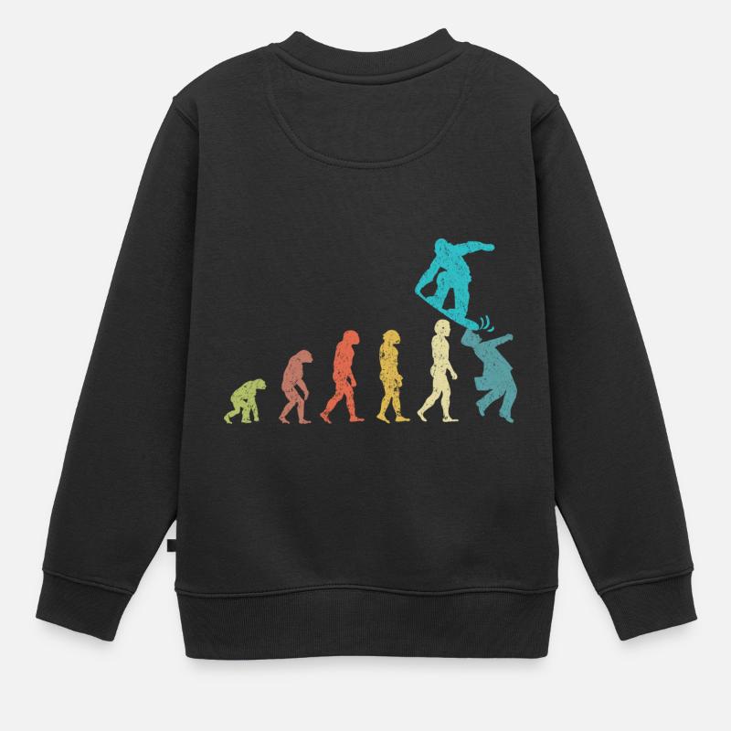 Snowboarder Evolution Snowboard Wintersport - Kinder Premium Organic Sweatshirt - Schwarz