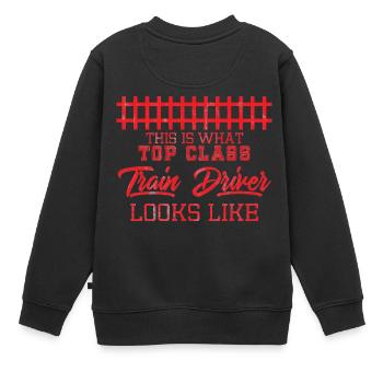 Les conducteurs, les conducteurs de train, train, métro, ICE, train - Sweat Premium enfant bio - noir - Dos - AI Model Kid Female (0cm)