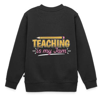Teacher Teacher’s Jam Cadeau de l’enseignant - Sweat Premium enfant bio - noir - Dos - AI Model Kid Female (0cm)