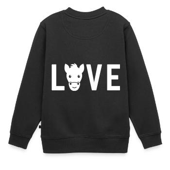 Reiten Reiten Pferd Reiter Geschenk - Kinder Premium Organic Sweatshirt - Schwarz - Hinten - AI Model Kid Female (0cm)