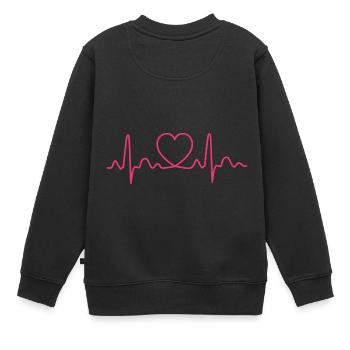 Idée de cadeau: pulsation cardiaque - Sweat Premium enfant bio - noir - Dos - AI Model Kid Female (0cm)