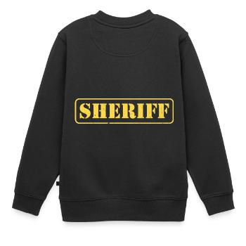 Polizeibeamter des Sheriff Law Enforcement Enforcer - Kinder Premium Organic Sweatshirt - Schwarz - Hinten - AI Model Kid Female (0cm)