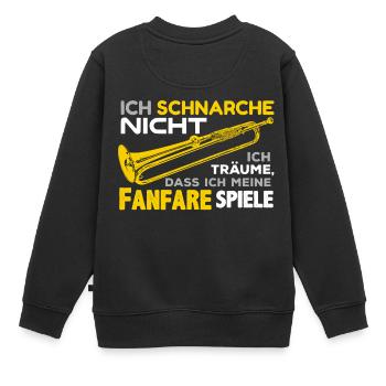 Blasmusik - Ich schnarche nicht .. Fanfare - Kinder Premium Organic Sweatshirt - Schwarz - Hinten - AI Model Kid Female (0cm)