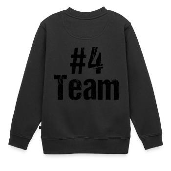 Team Teamplayer Hashtag Number 4 fourth Mannschaft - Kinder Premium Organic Sweatshirt - Schwarz - Hinten - AI Model Kid Female (0cm)