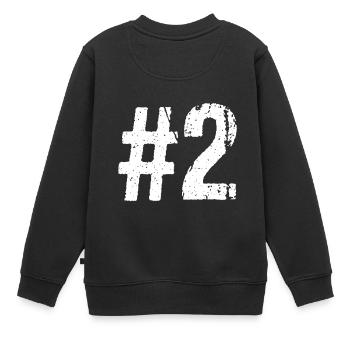 d'équipe numéro 2 hashtag Deux équipage - Sweat Premium enfant bio - noir - Dos - AI Model Kid Female (0cm)