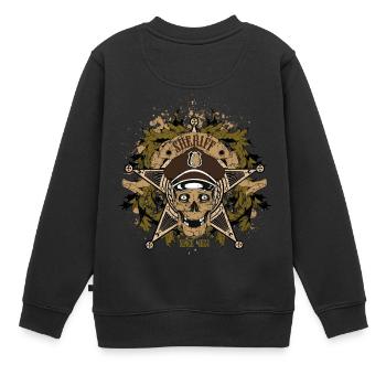 sheriff - Kinder Premium Organic Sweatshirt - Schwarz - Hinten - AI Model Kid Female (0cm)