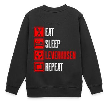 Repeat Leverkusen - Kinder Premium Organic Sweatshirt - Schwarz - Hinten - AI Model Kid Female (0cm)