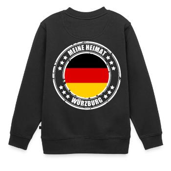 Meine Heimat ist WÜRZBURG - Kinder Premium Organic Sweatshirt - Schwarz - Hinten - AI Model Kid Female (0cm)