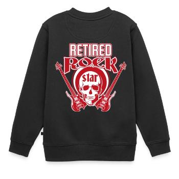 Retired Rock Star T-Shirt Gitarre Rente - Kinder Premium Organic Sweatshirt - Schwarz - Hinten - AI Model Kid Female (0cm)