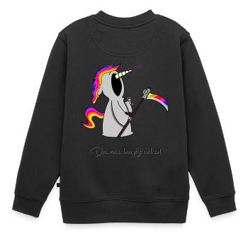 zero shades of black - das muss dann jetzt wohl so - Kinder Premium Organic Sweatshirt - Schwarz - Hinten - AI Model Kid Female (0cm)