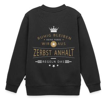 Zerbst Anhalt Stadt - Kinder Premium Organic Sweatshirt - Schwarz - Hinten - AI Model Kid Female (0cm)