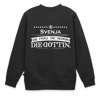 geschenk mythos goettin legende Svenja - Kinder Premium Organic Sweatshirt - Schwarz - Hinten - AI Model Kid Female (0cm)