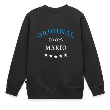 Original 100% Mario, Geschenk, - Kinder Premium Organic Sweatshirt - Schwarz - Hinten - AI Model Kid Female (0cm)