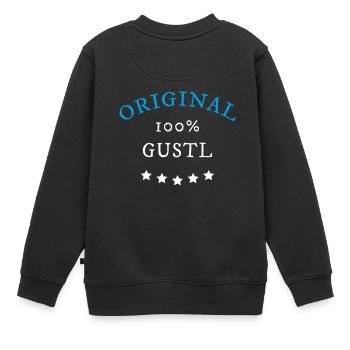 Original 100% Gustl, Geschenk, Namen - Kinder Premium Organic Sweatshirt - Schwarz - Hinten - AI Model Kid Female (0cm)