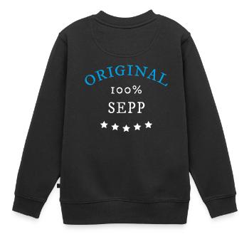 Original 100% Sepp, Geschenk, Namen - Kinder Premium Organic Sweatshirt - Schwarz - Hinten - AI Model Kid Female (0cm)