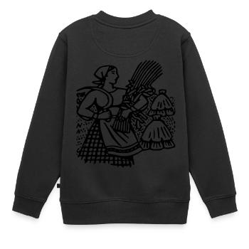 mais corn maize getreide veggie gemuese vegetables - Kinder Premium Organic Sweatshirt - Schwarz - Hinten - AI Model Kid Female (0cm)