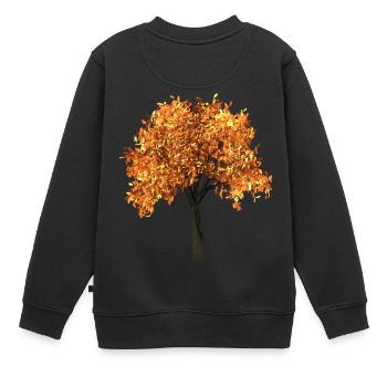 tree baum blaetter herbst niederlassungen isoliert - Kinder Premium Organic Sweatshirt - Schwarz - Hinten - AI Model Kid Female (0cm)