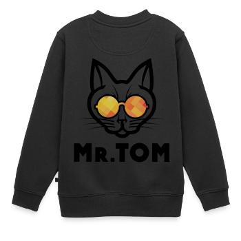 Mr Tom - Kinder Premium Organic Sweatshirt - Schwarz - Hinten - AI Model Kid Female (0cm)