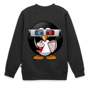 Kino Pinguin - Kinder Premium Organic Sweatshirt - Schwarz - Hinten - AI Model Kid Female (0cm)
