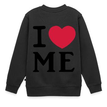 Je me aime Logo coeur - Sweat Premium enfant bio - noir - Dos - AI Model Kid Female (0cm)