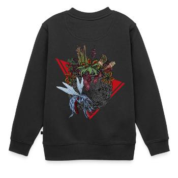 La planète des plantes carnivores en couleur - Sweat Premium enfant bio - noir - Dos - AI Model Kid Female (0cm)