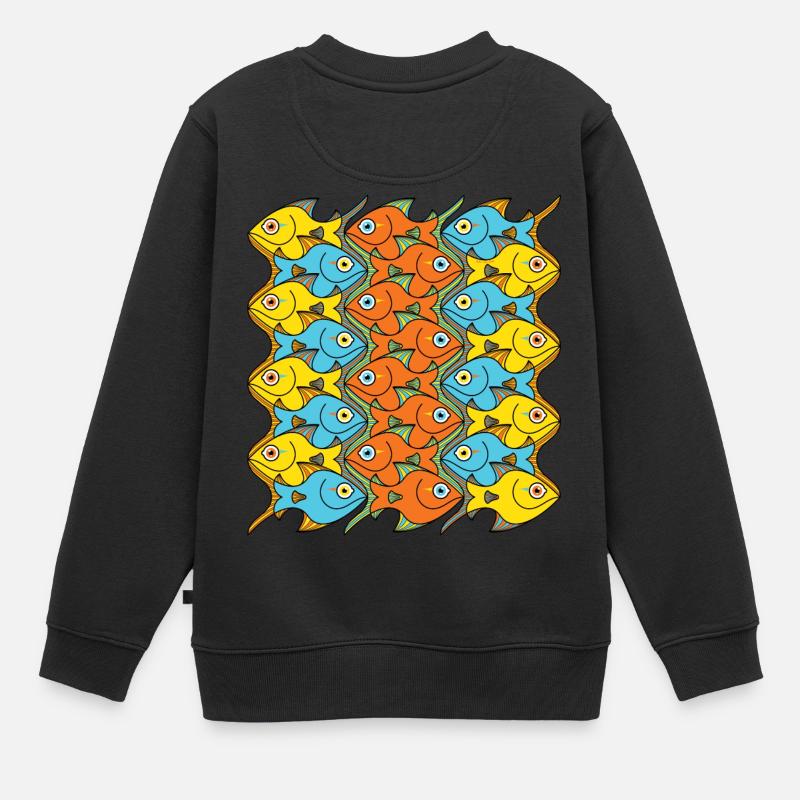 Something is Nicely Fishy Here! - Kids Premium Organic Sweatshirt - black
