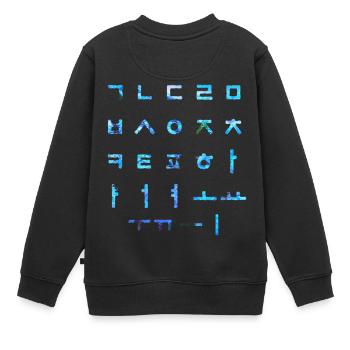 Hangul - Koreanische Buchstaben - Sprache - Kinder Premium Organic Sweatshirt - Schwarz - Hinten - AI Model Kid Female (0cm)