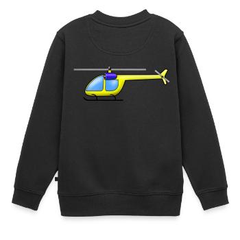 Hubschrauber gelb - Kinder Premium Organic Sweatshirt - Schwarz - Hinten - AI Model Kid Female (0cm)