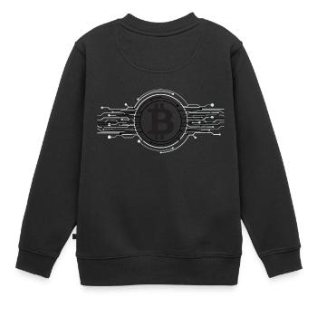 Bitcoin Logo - Sweat Premium enfant bio - noir - Dos - AI Model Kid Female (0cm)