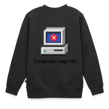 NO dit ordinateur - Sweat Premium enfant bio - noir - Dos - AI Model Kid Female (0cm)