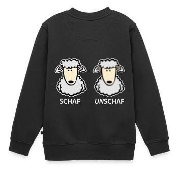 Schaf Unschaf - Kinder Premium Organic Sweatshirt - Schwarz - Hinten - AI Model Kid Female (0cm)