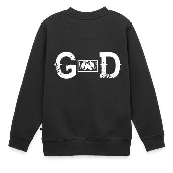 God Legend gott TECHNO DJ ELECTRO - Kinder Premium Organic Sweatshirt - Schwarz - Hinten - AI Model Kid Female (0cm)