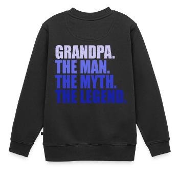 Opa Mann Mythos Legende Shirt Grandpa Geschenk - Kinder Premium Organic Sweatshirt - Schwarz - Hinten - AI Model Kid Female (0cm)