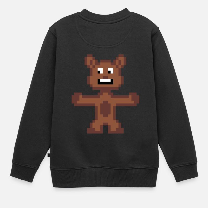 Ours (Pixelart) - Sweat Premium enfant bio - noir