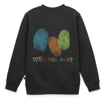 Fingerabdrücke - Wer war das? - Kinder Premium Organic Sweatshirt - Schwarz - Hinten - AI Model Kid Female (0cm)