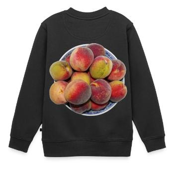 peach pfirsich veggie gemuese fruits13 - Kinder Premium Organic Sweatshirt - Schwarz - Hinten - AI Model Kid Female (0cm)