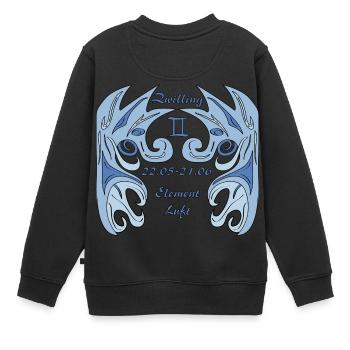 Sternzeichen Zwilling - Kinder Premium Organic Sweatshirt - Schwarz - Hinten - AI Model Kid Female (0cm)